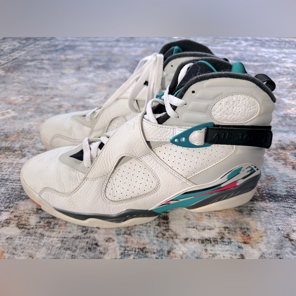 Jordan Other - Jordan 8 Retro South Beach Shoes Black White Pink Teal - Size 12